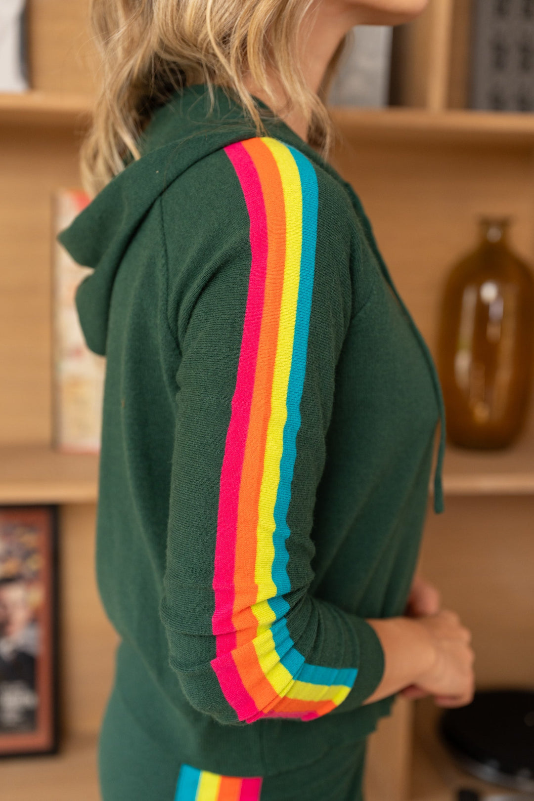 Gilet zippé avec bandes colorées Cassy Taille unique / Vert