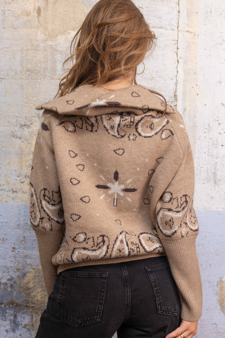 Gilet zippé Beky à motif bandana 26001 - Taille unique: 36