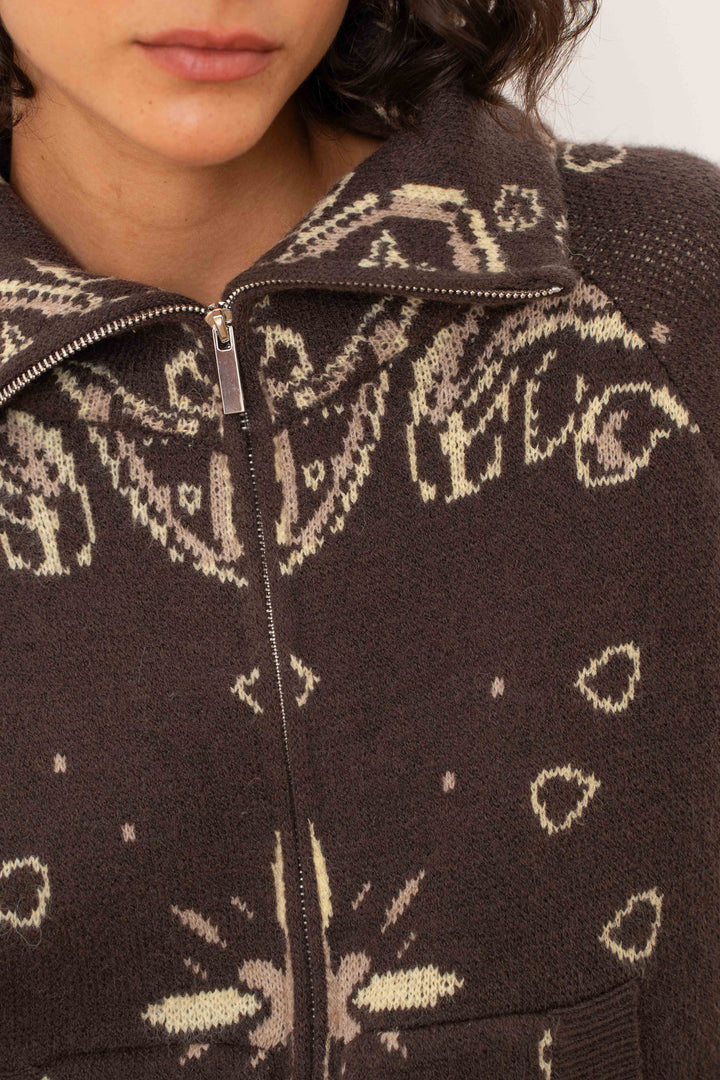 Gilet zippé Beky à motif bandana 26001 - Taille unique: 36