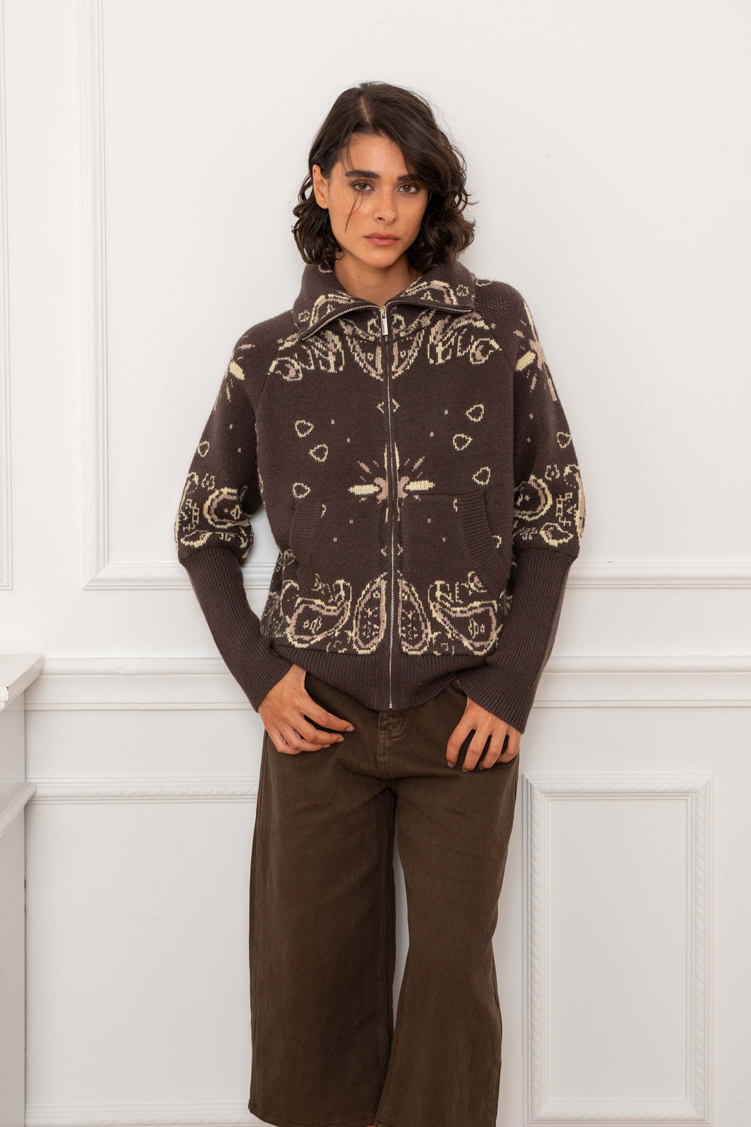 Gilet zippé Beky à motif bandana 26001 - Taille unique: 36
