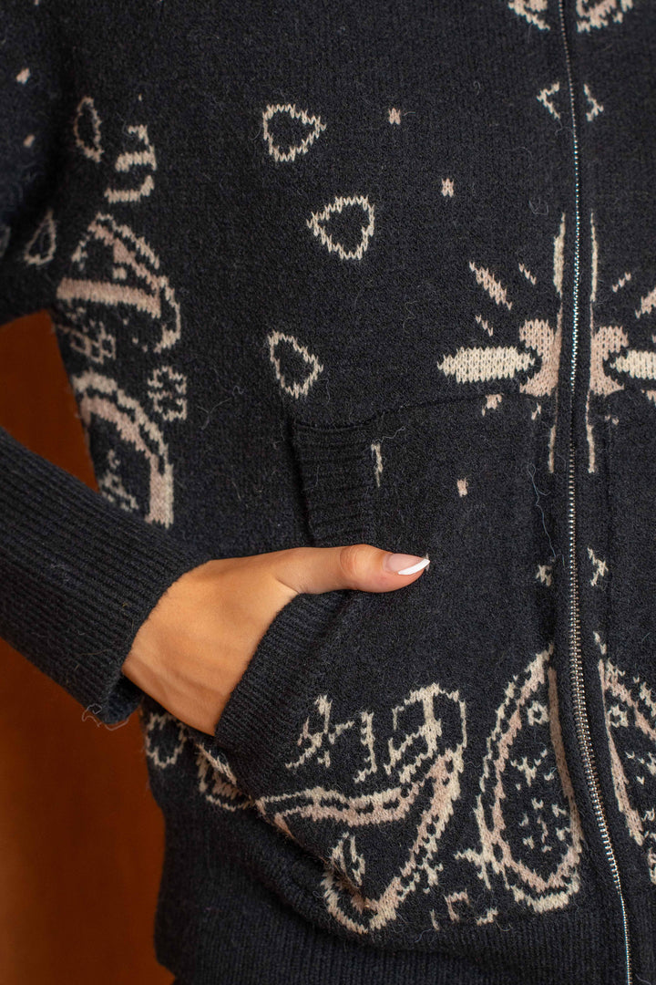 Gilet zippé Beky à motif bandana 26001 - Taille unique: 36