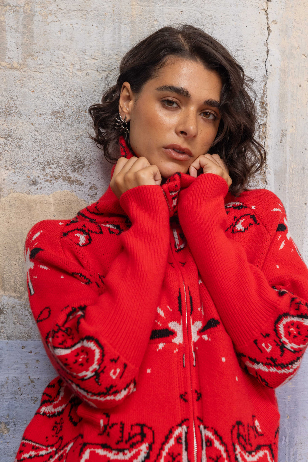Gilet zippé Beky à motif bandana 26001 - Taille unique: 36