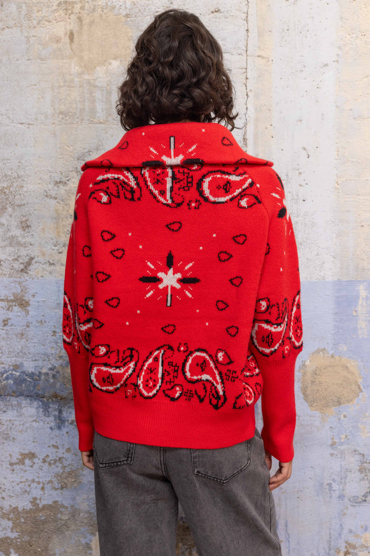 Gilet zippé Beky à motif bandana 26001 - Taille unique: 36