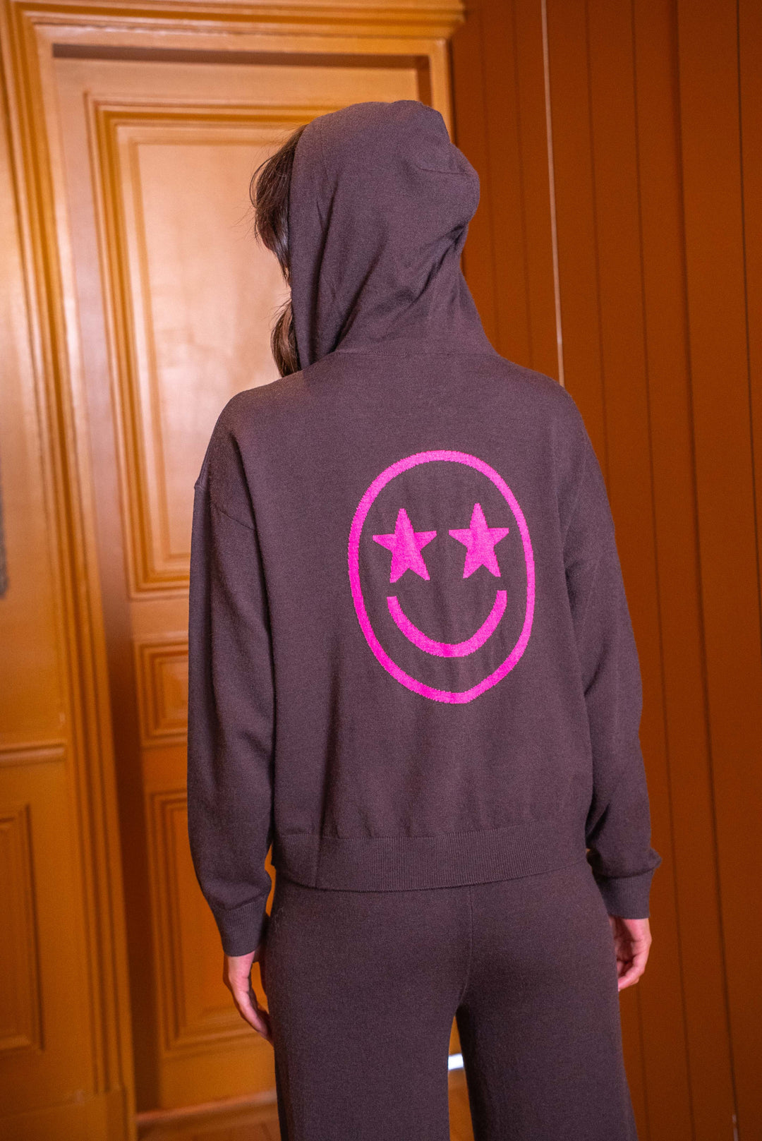 Gilet zippé smileys Jing Taille unique / Choco gilets