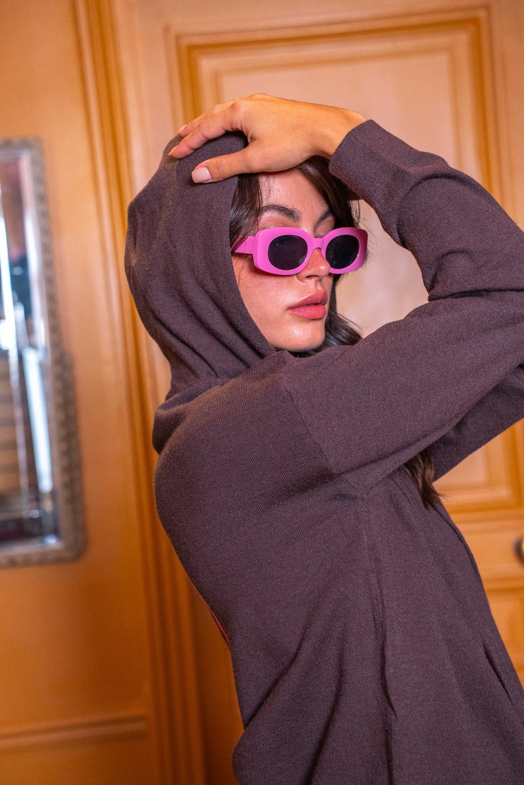 Gilet zippé smileys Jing Taille unique / Choco gilets