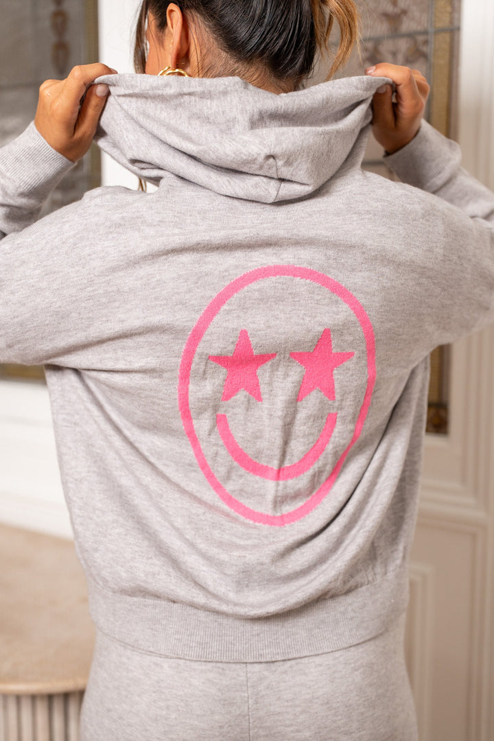 Gilet zippé smileys Jing Taille unique / Gris gilets