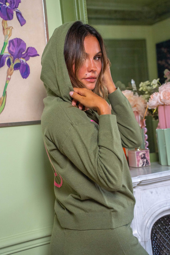 Gilet zippé smileys Jing Taille unique / Kaki gilets