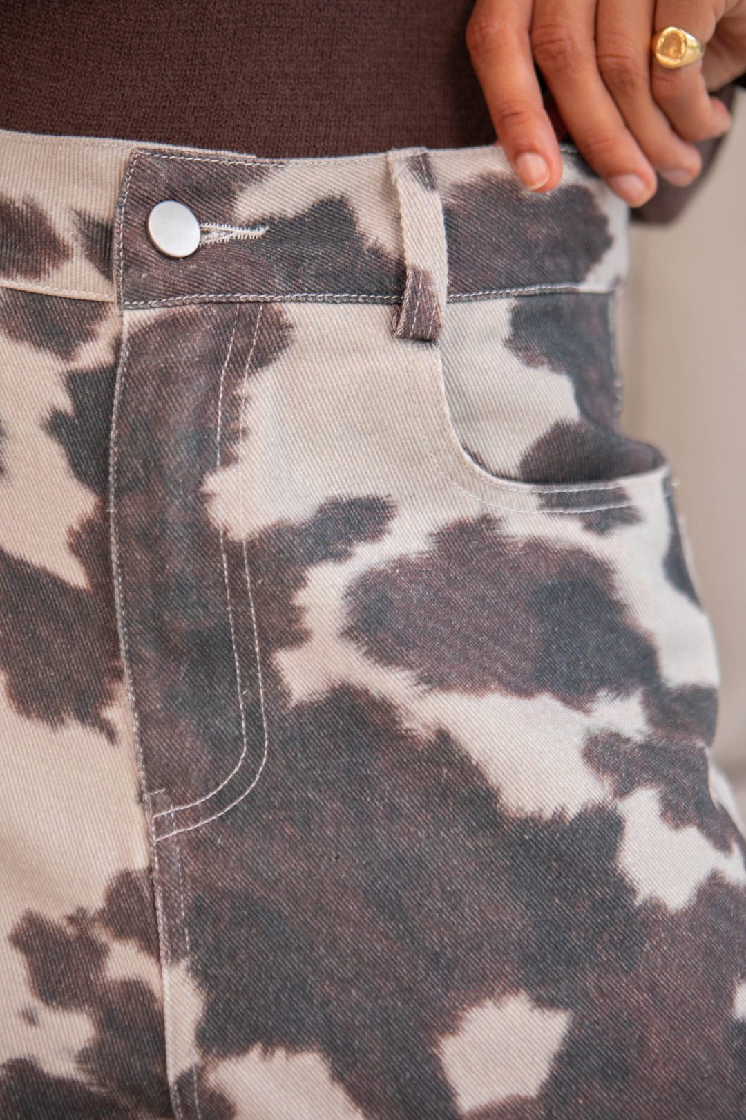 Jean large imprimé vache Milky Pantalons