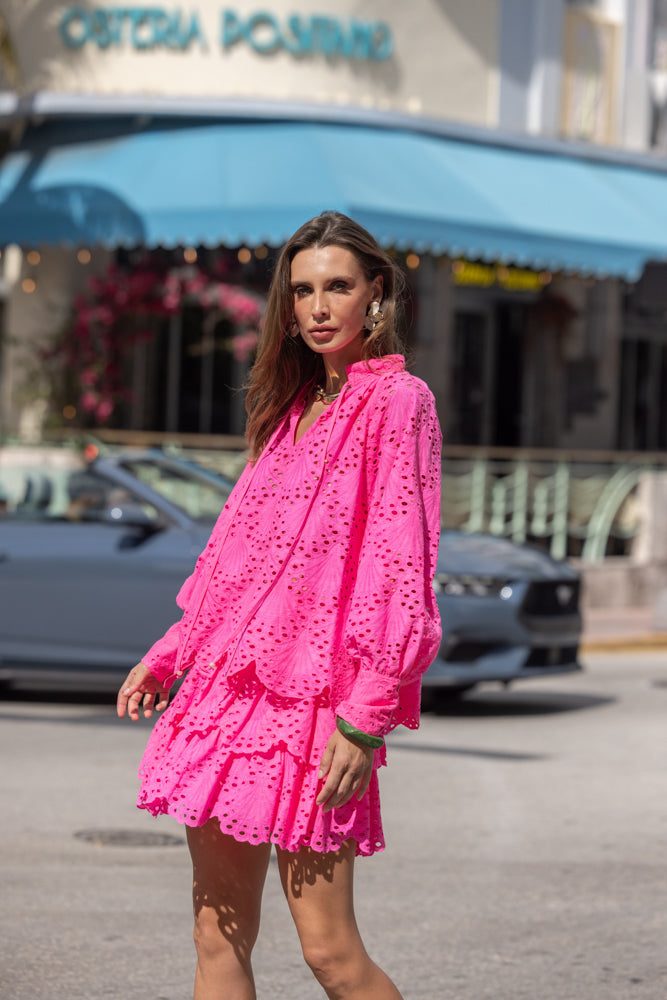 Jupe courte broderie à volants Eti - Taille unique: 36