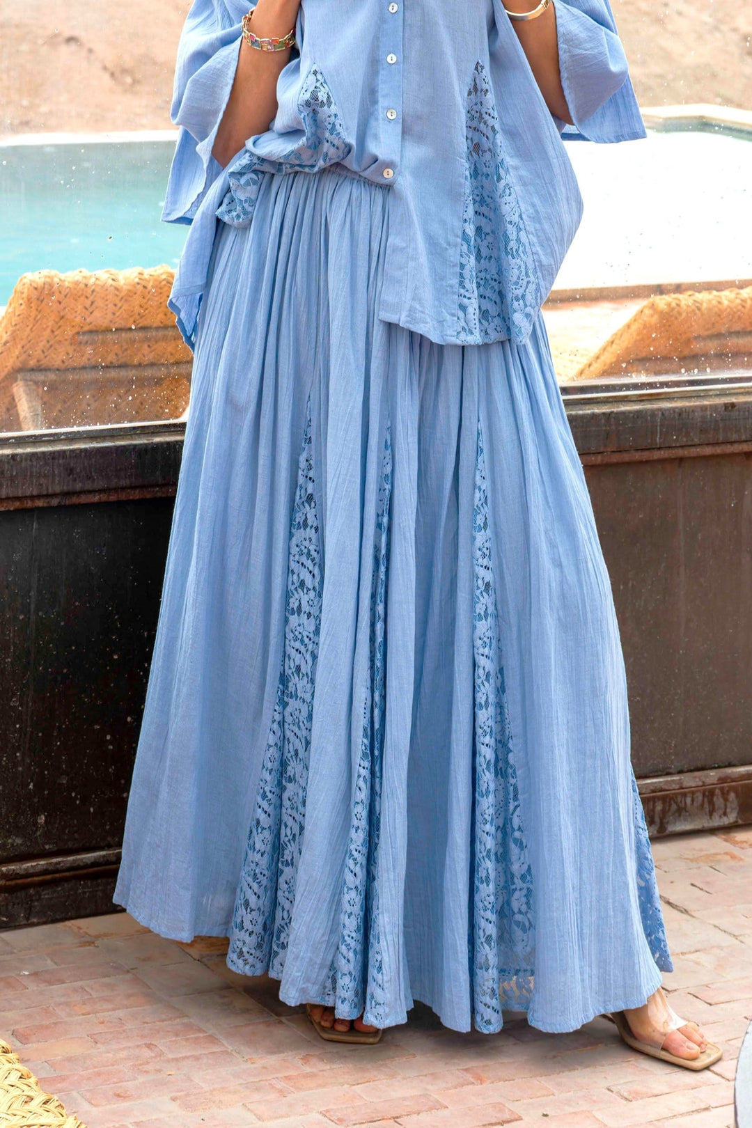 Jupe Longue Détails Dentelle Noa - Taille unique 36-42