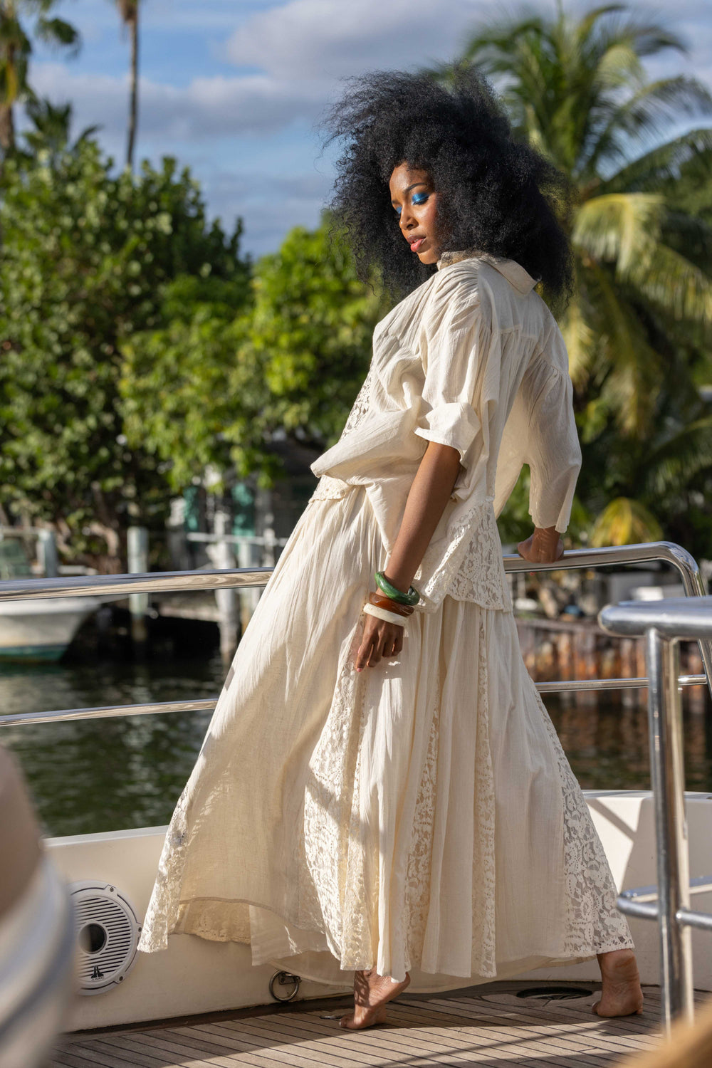 Jupe Longue Détails Dentelle Noa - Taille unique 36-42