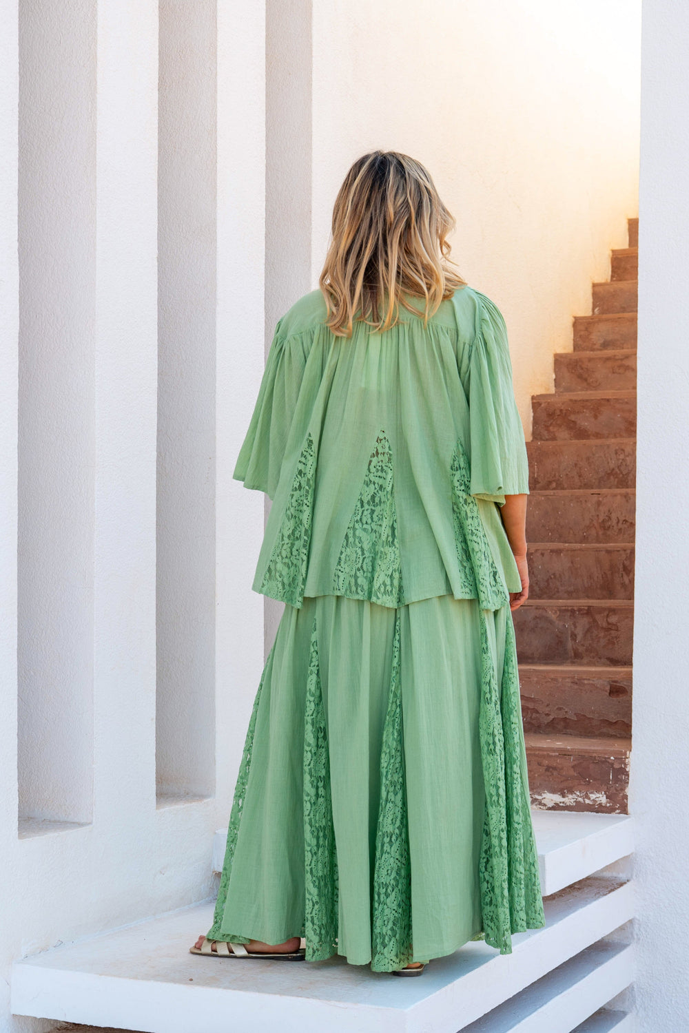 Jupe Longue Détails Dentelle Noa - Taille unique 36-42