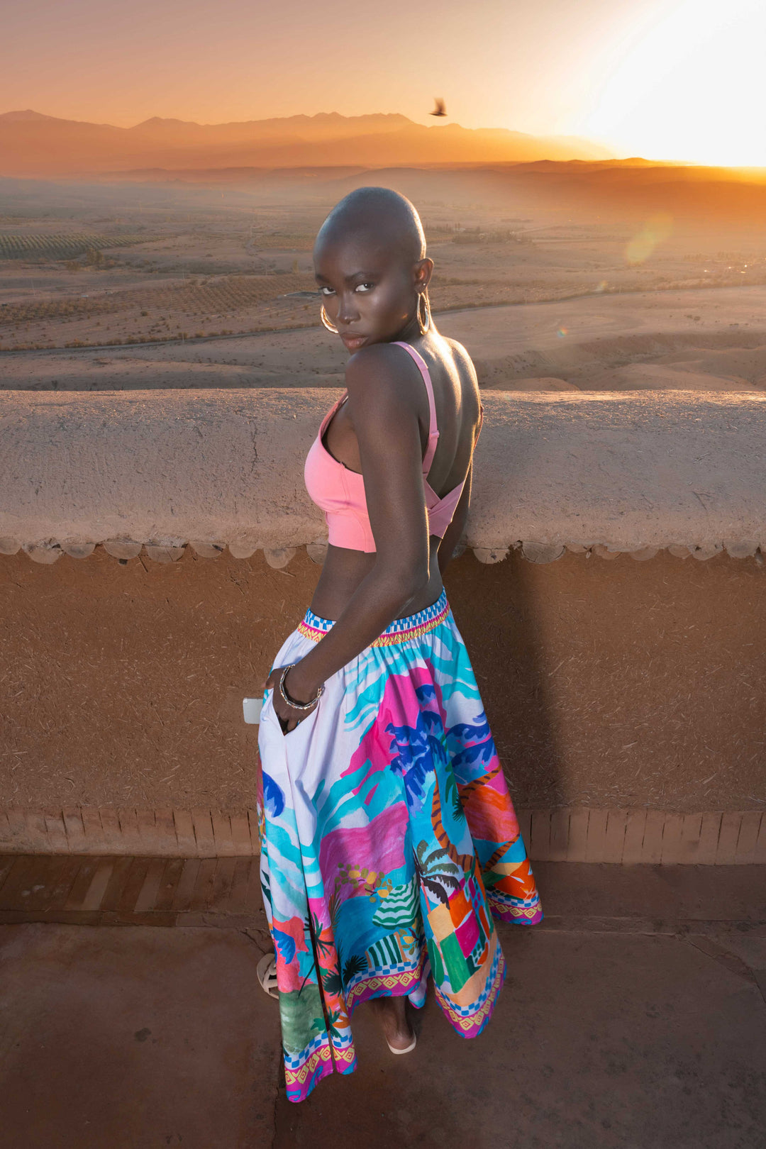 Jupe Longue en Coton à Motifs Success - Taille unique: d’un