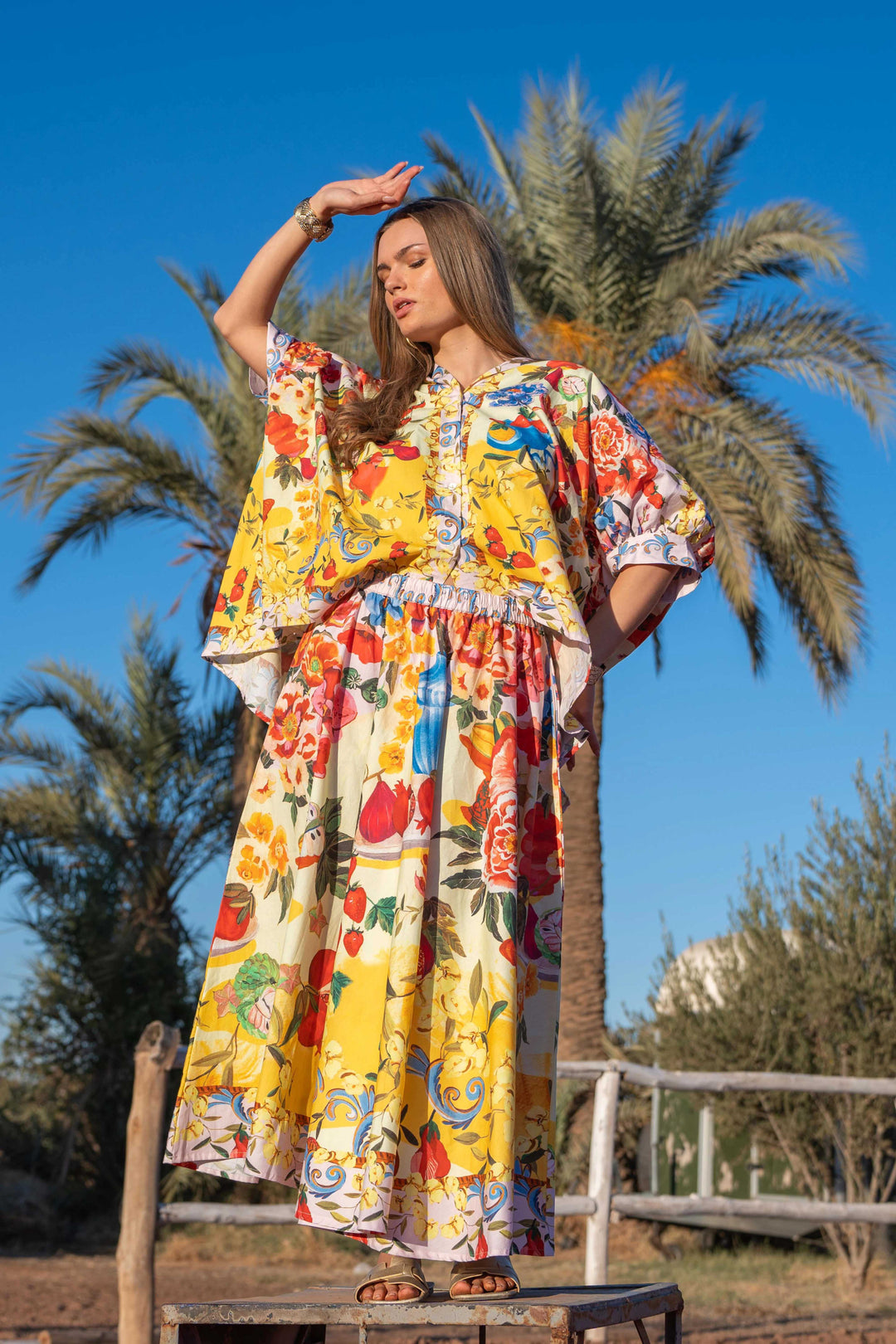 Jupe Longue en Coton à Motifs Success - Taille unique: d’un