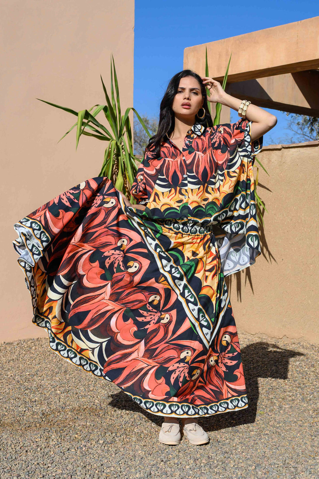 Jupe Longue en Coton à Motifs Success - Taille unique: d’un