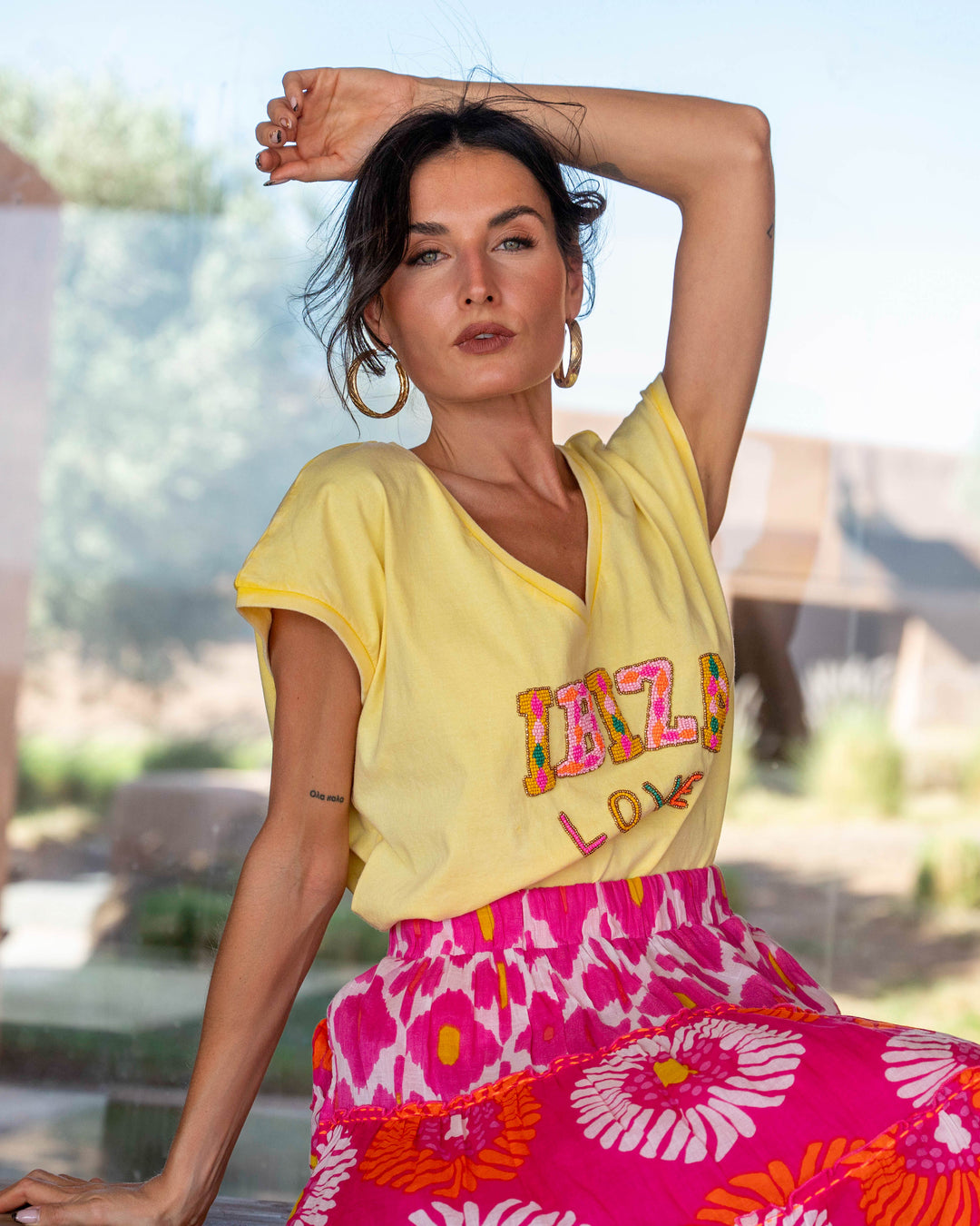 Jupe Longue Fluide Costa - Taille unique 36-42 / 01 - rose