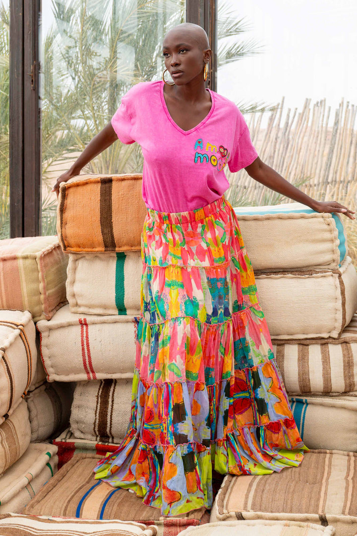 Jupe Longue Fluide Costa - Taille unique 36-42 / 02 - effet