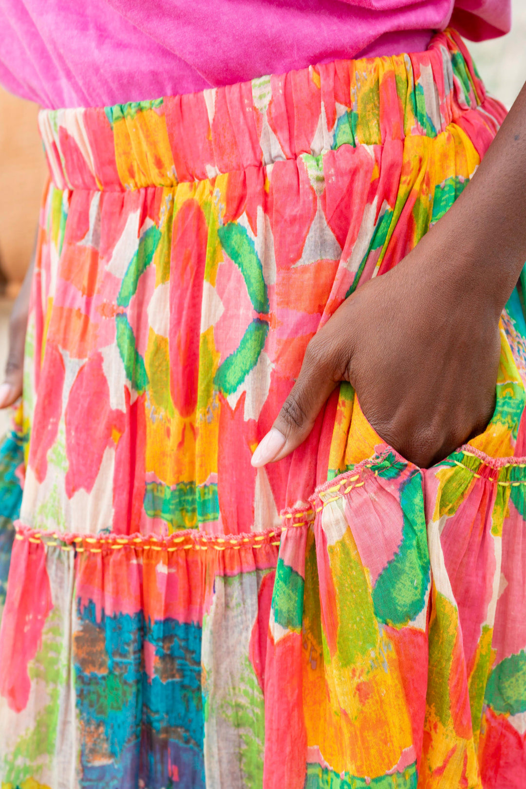 Jupe Longue Fluide Costa - Taille unique 36-42 / 02 - effet