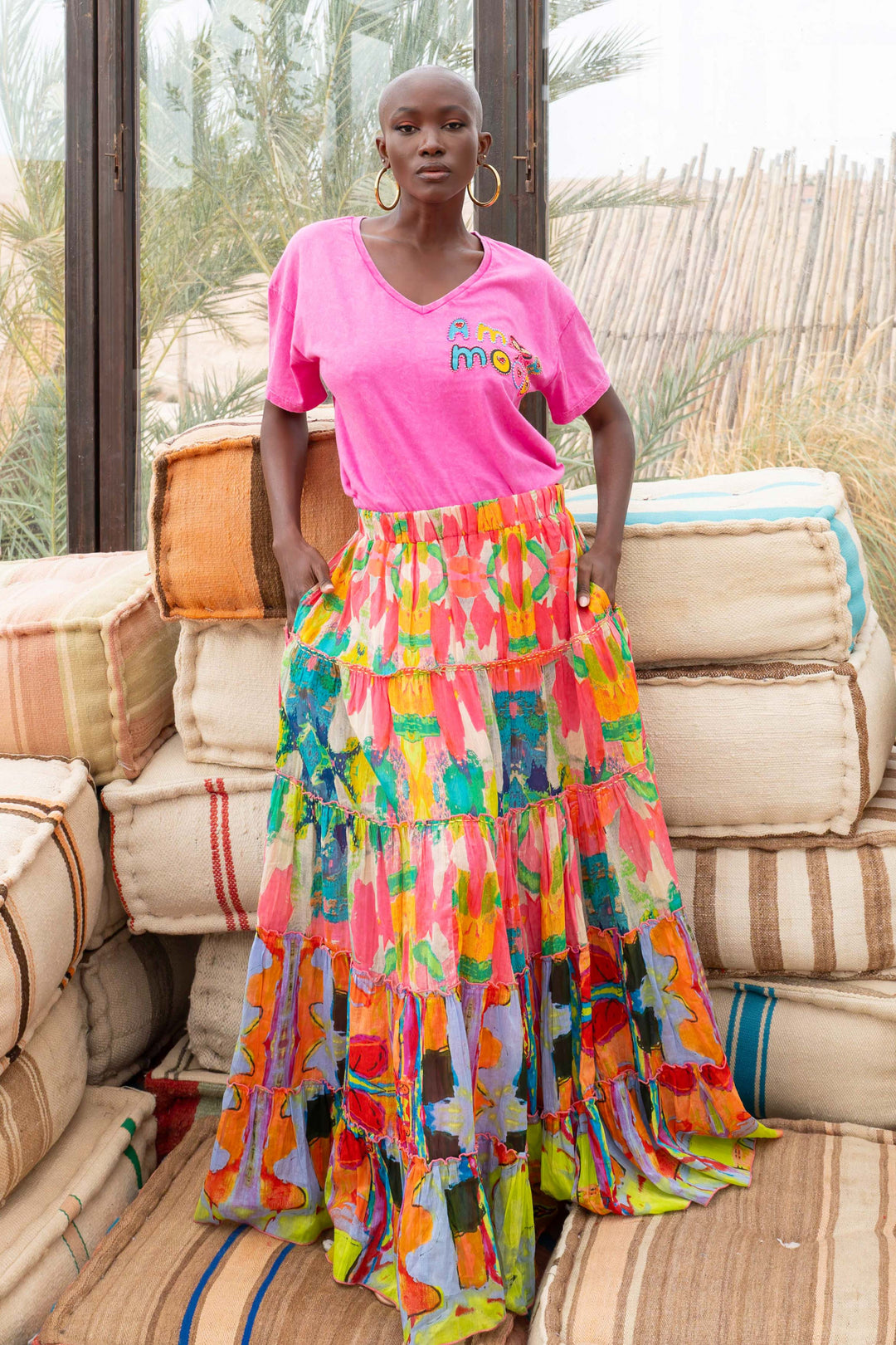 Jupe Longue Fluide Costa - Taille unique 36-42 / 02 - effet