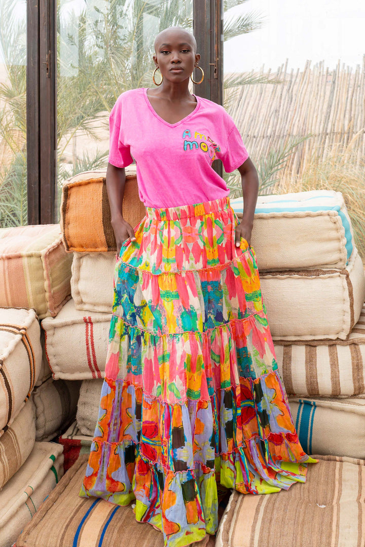 Jupe Longue Fluide Costa - Taille unique 36-42 / 02 - effet