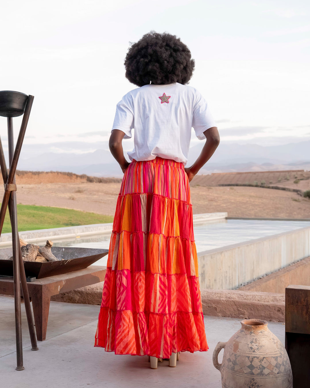 Jupe Longue Fluide Costa - Taille unique 36-42 / 08 - rouge