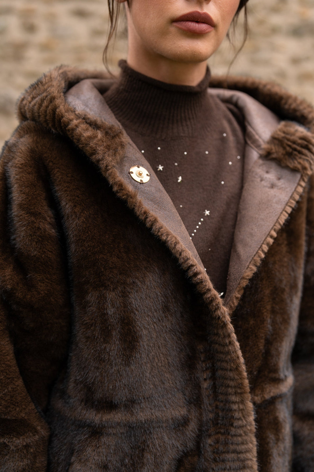 Manteau à capuche en fausse fourrure Banco - Manteaux