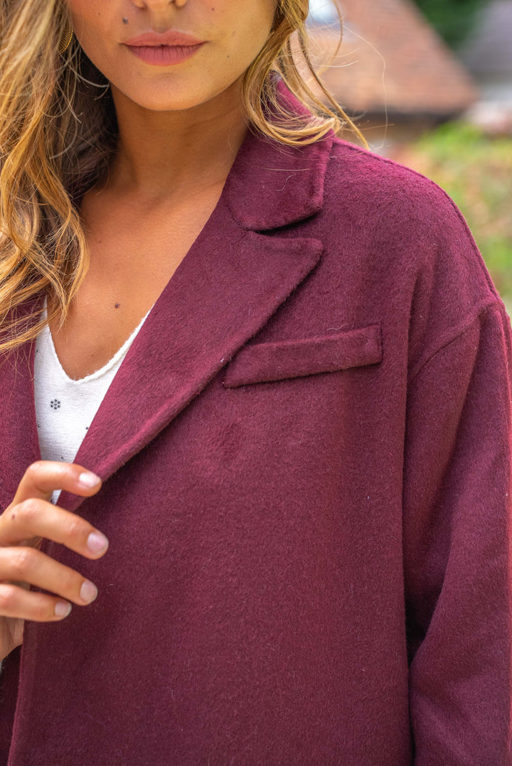 Manteau long en laine et à franges Spaghetti - Manteaux