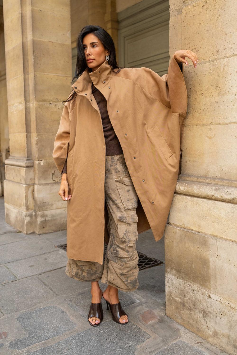 Manteau oversize bimatière Naora - Manteaux et vestes