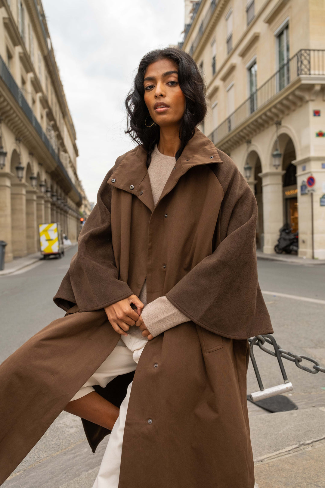 Manteau oversize bimatière Naora - Manteaux et vestes