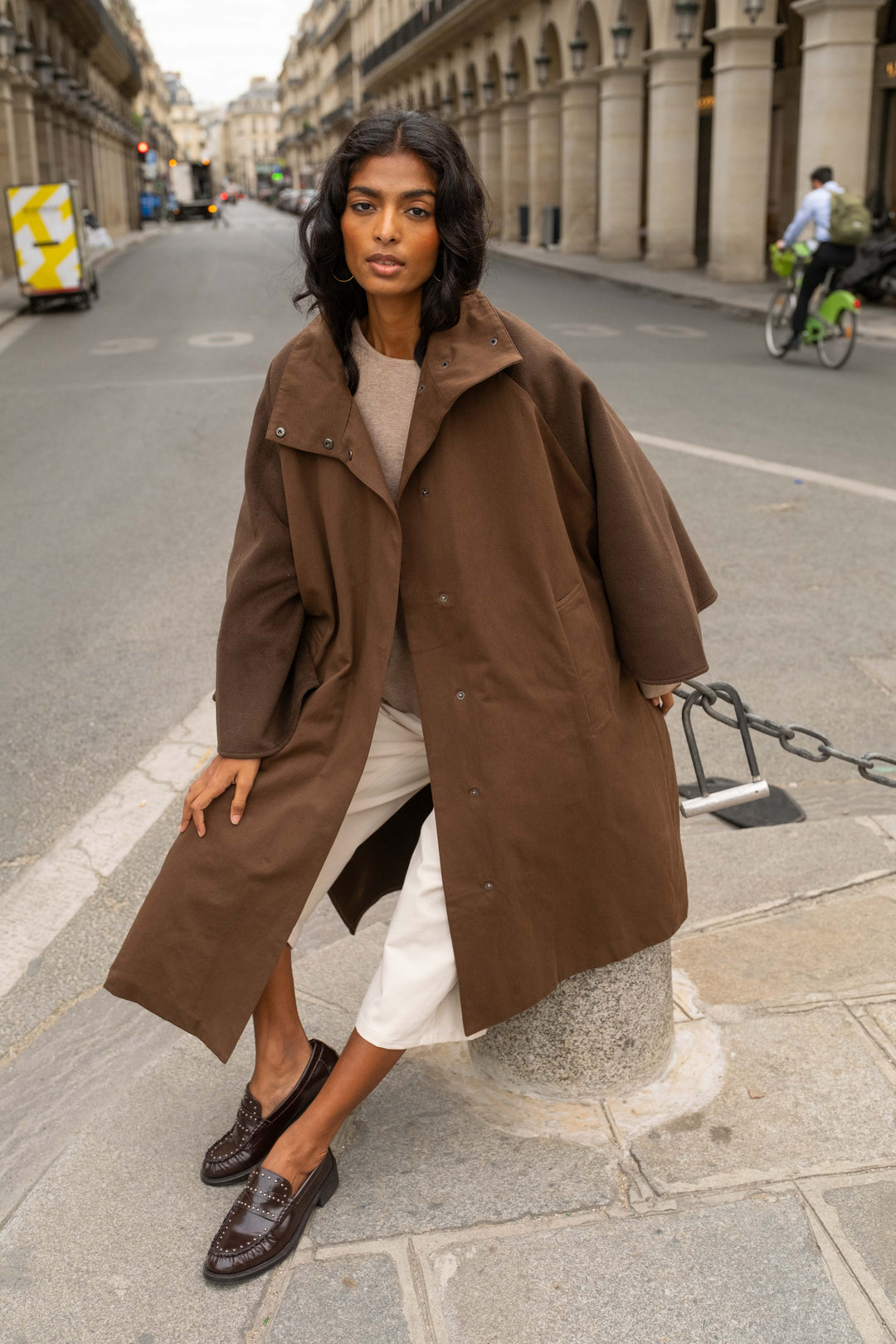 Manteau oversize bimatière Naora - Manteaux et vestes