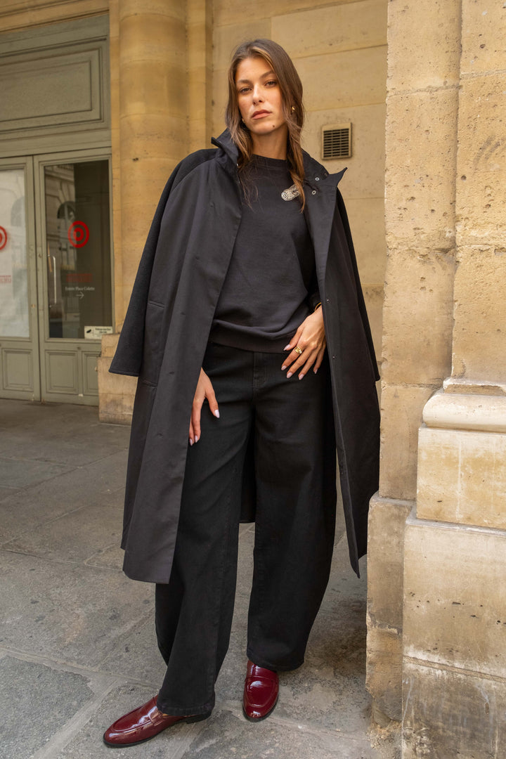 Manteau oversize bimatière Naora - Manteaux et vestes