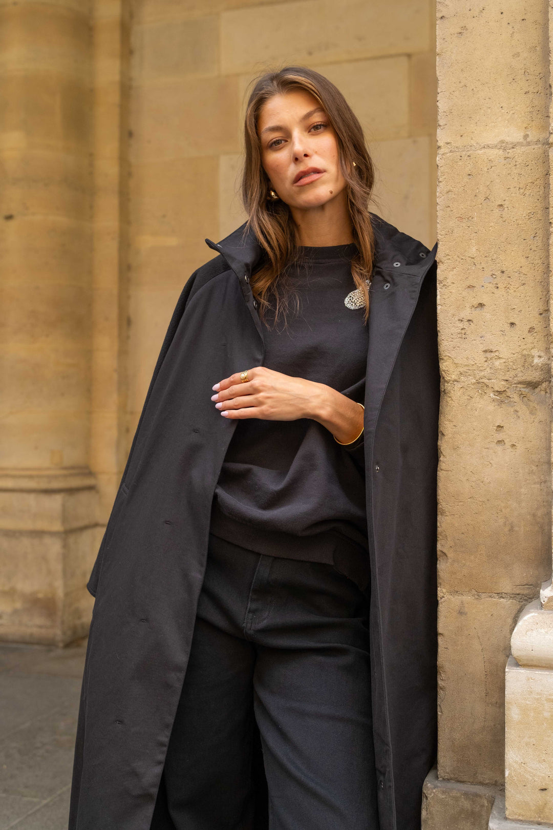 Manteau oversize bimatière Naora - Manteaux et vestes