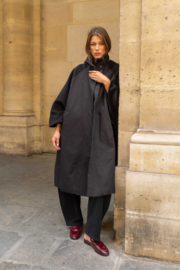 Manteau oversize bimatière Naora - Manteaux et vestes