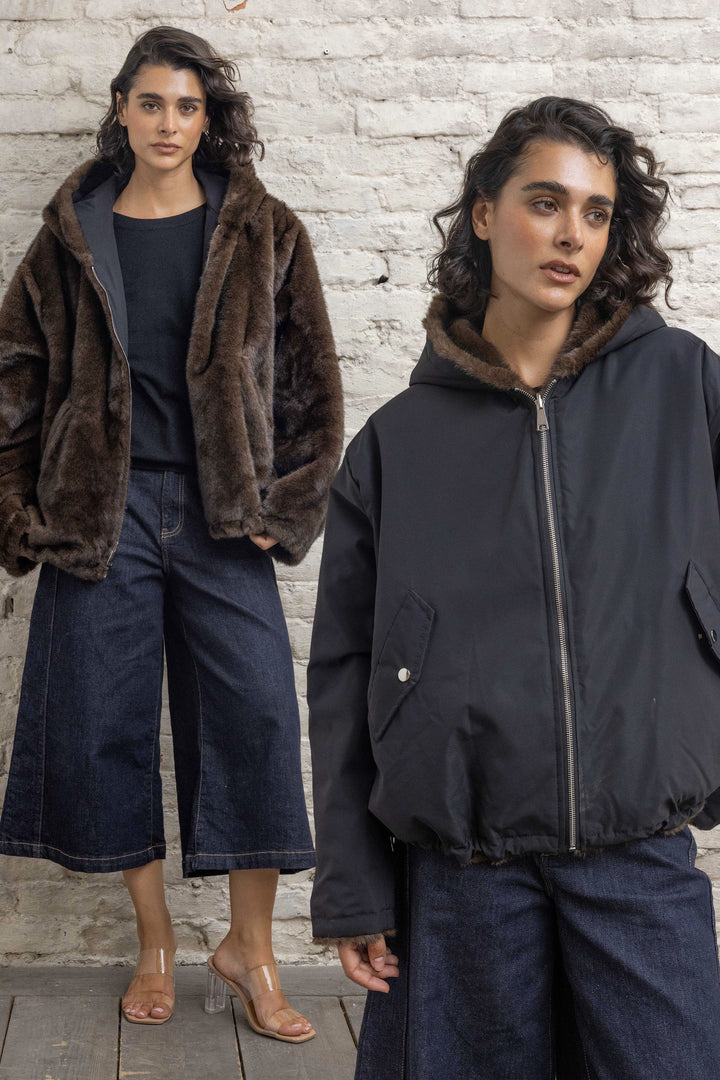 Manteau réversible en fausse fourrure Alba 2688-001
