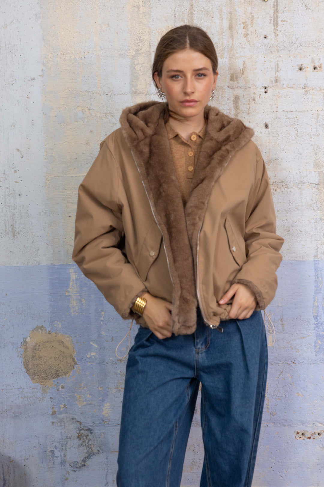 Manteau réversible en fausse fourrure Alba 2688-001
