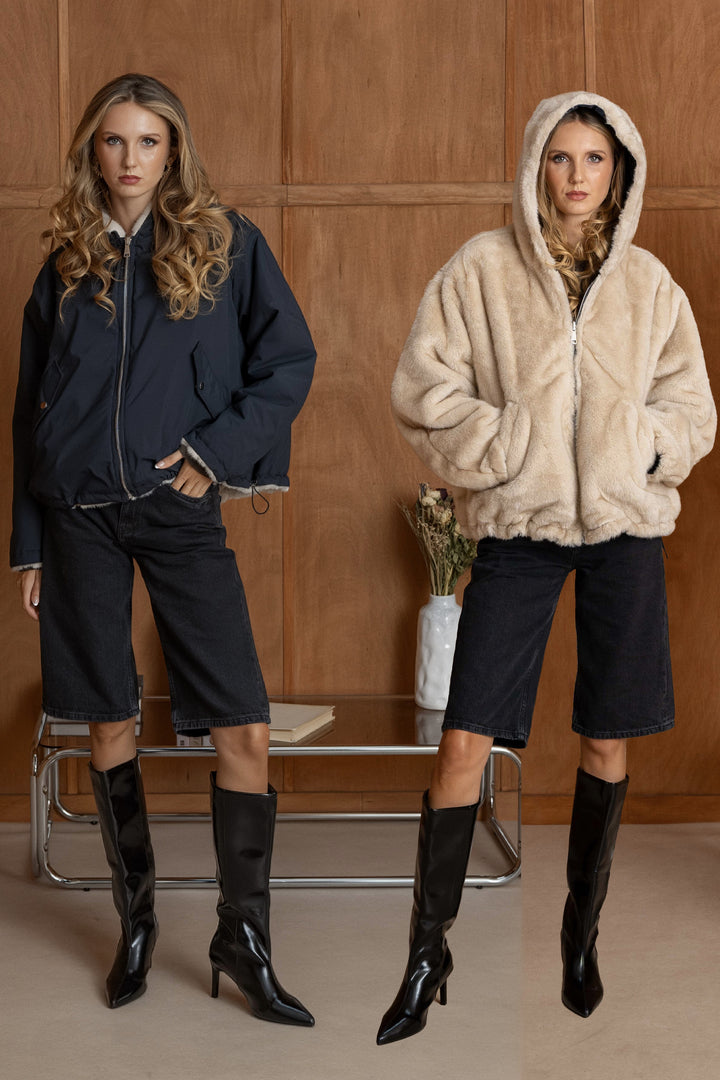 Manteau réversible en fausse fourrure Alba 2688-001