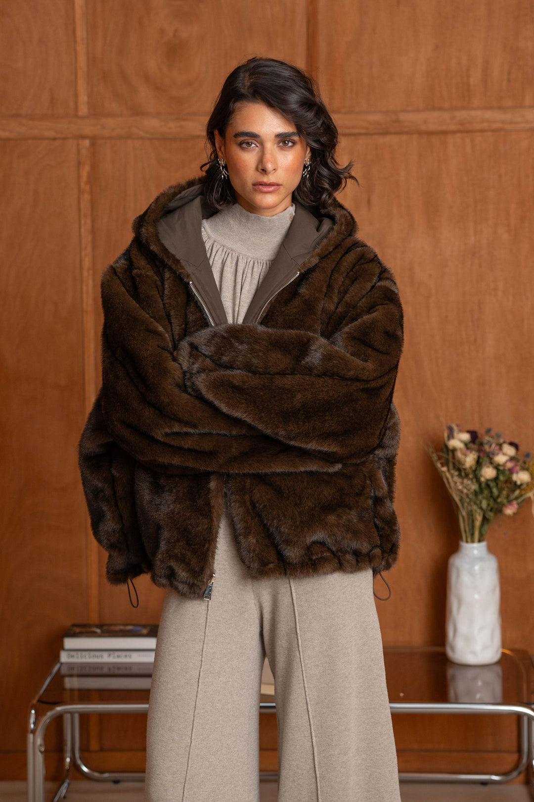 Manteau réversible en fausse fourrure Alba 2688-001