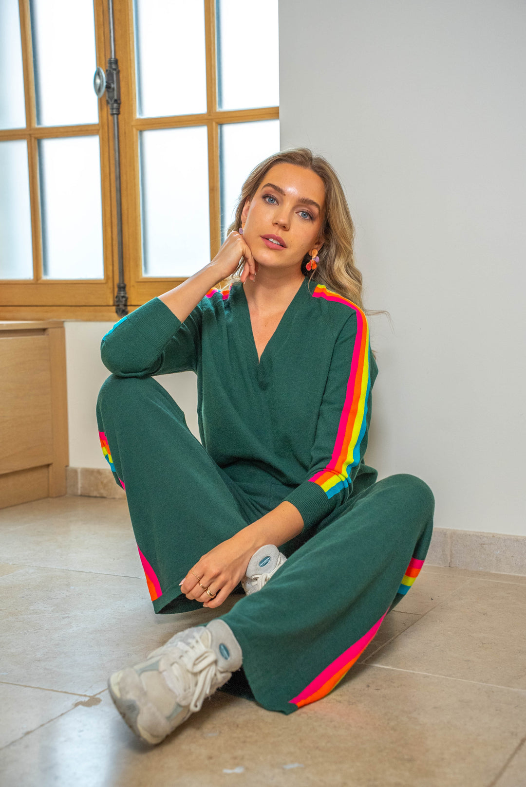 Pantalon à bandes arc en ciel Cali Pantalons