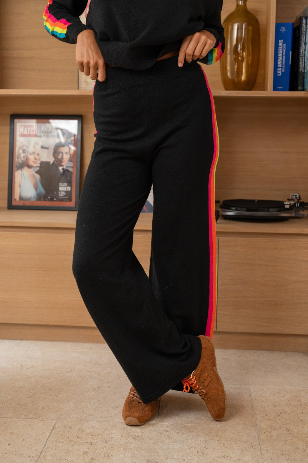 Pantalon à bandes arc en ciel Cali Pantalons