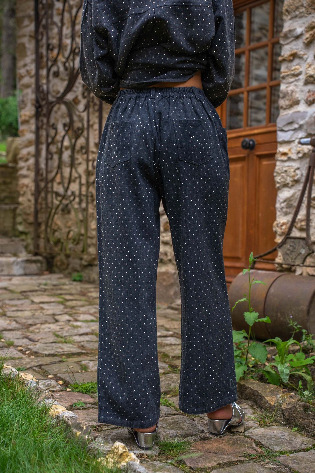 Pantalon droit à perles Stone Pantalons