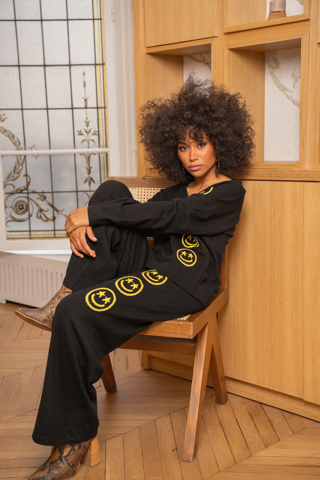 Pantalon en maille à smileys Jena Pantalons