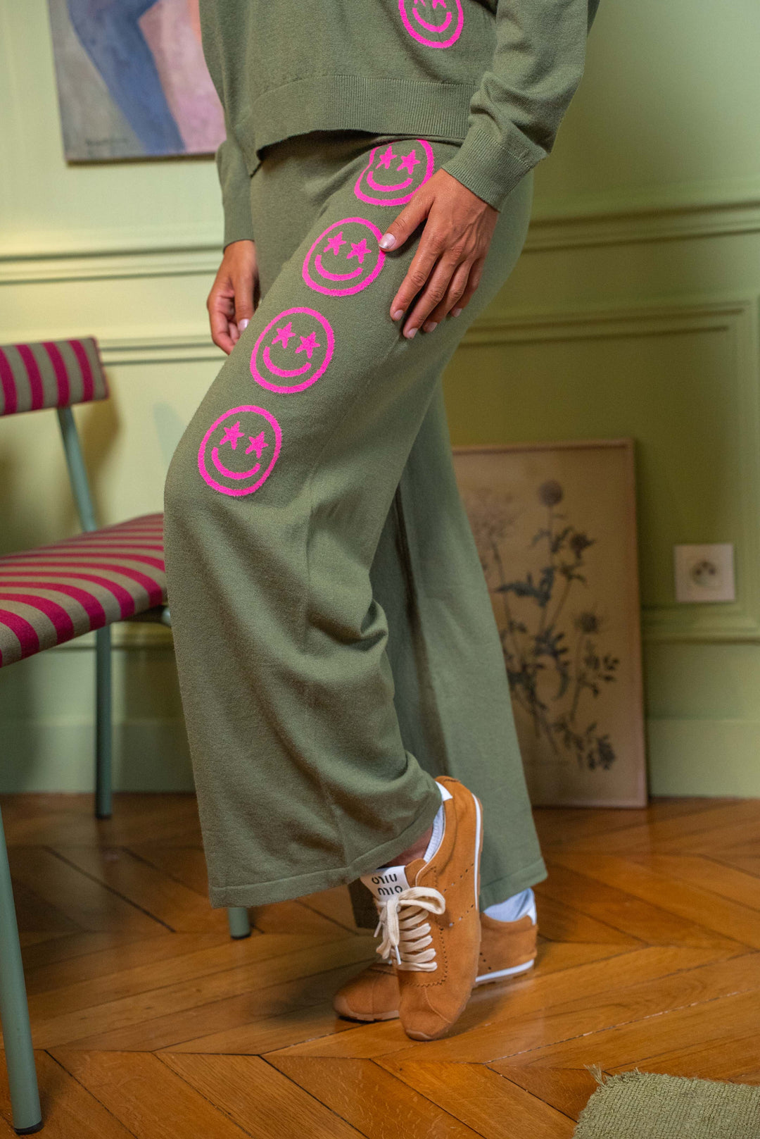 Pantalon en maille à smileys Jena Pantalons