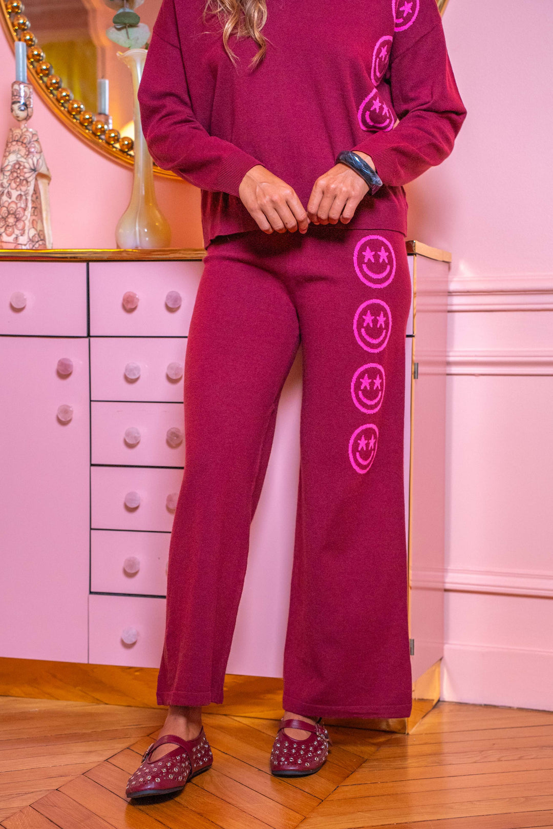 Pantalon en maille à smileys Jena Pantalons