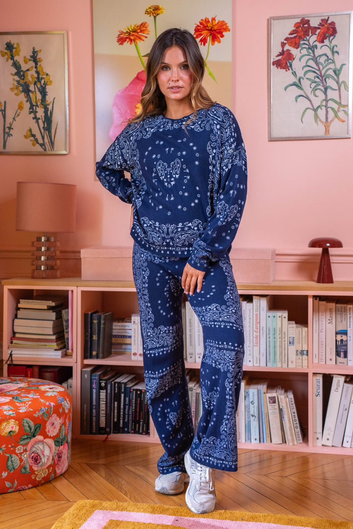 Pantalon en maille imprimé bandana Kaicy Pantalons