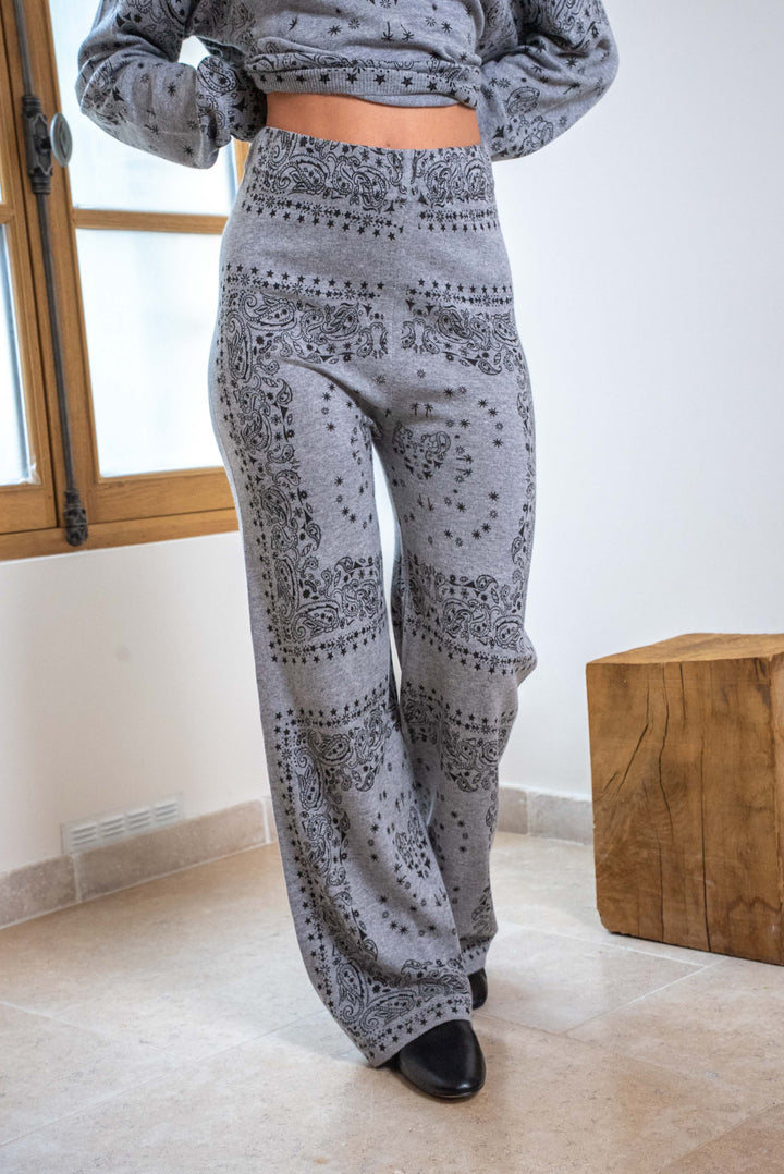 Pantalon en maille imprimé bandana Kaicy Pantalons