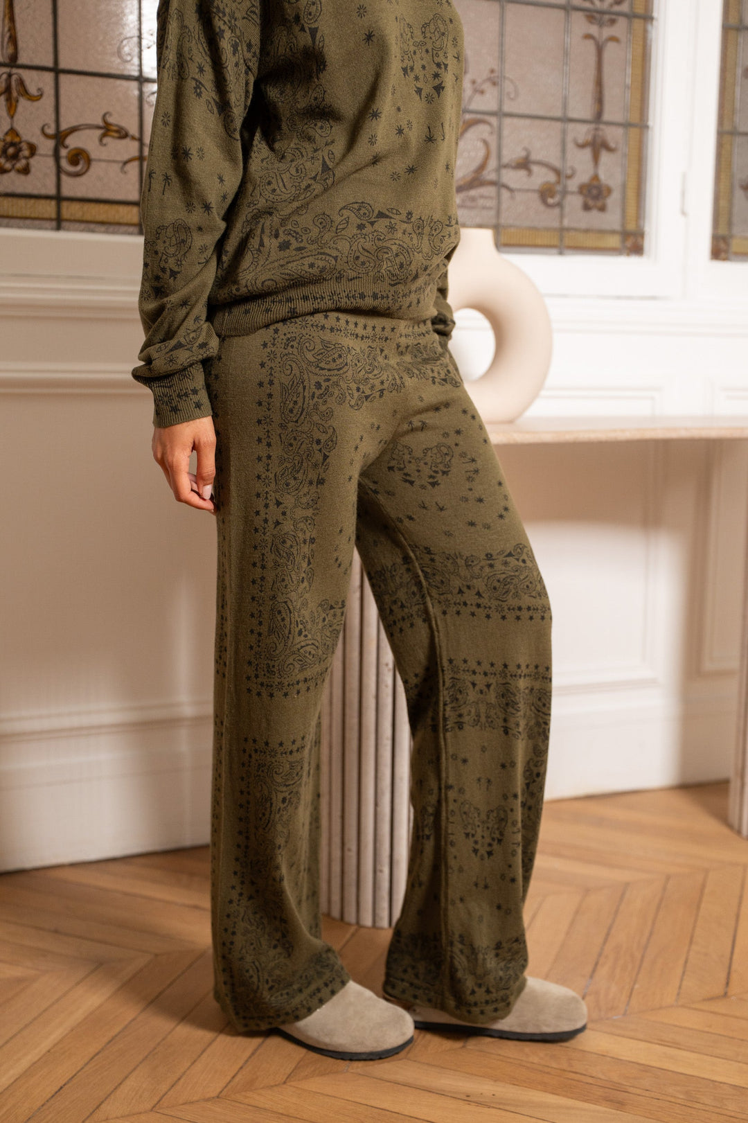 Pantalon en maille imprimé bandana Kaicy Pantalons