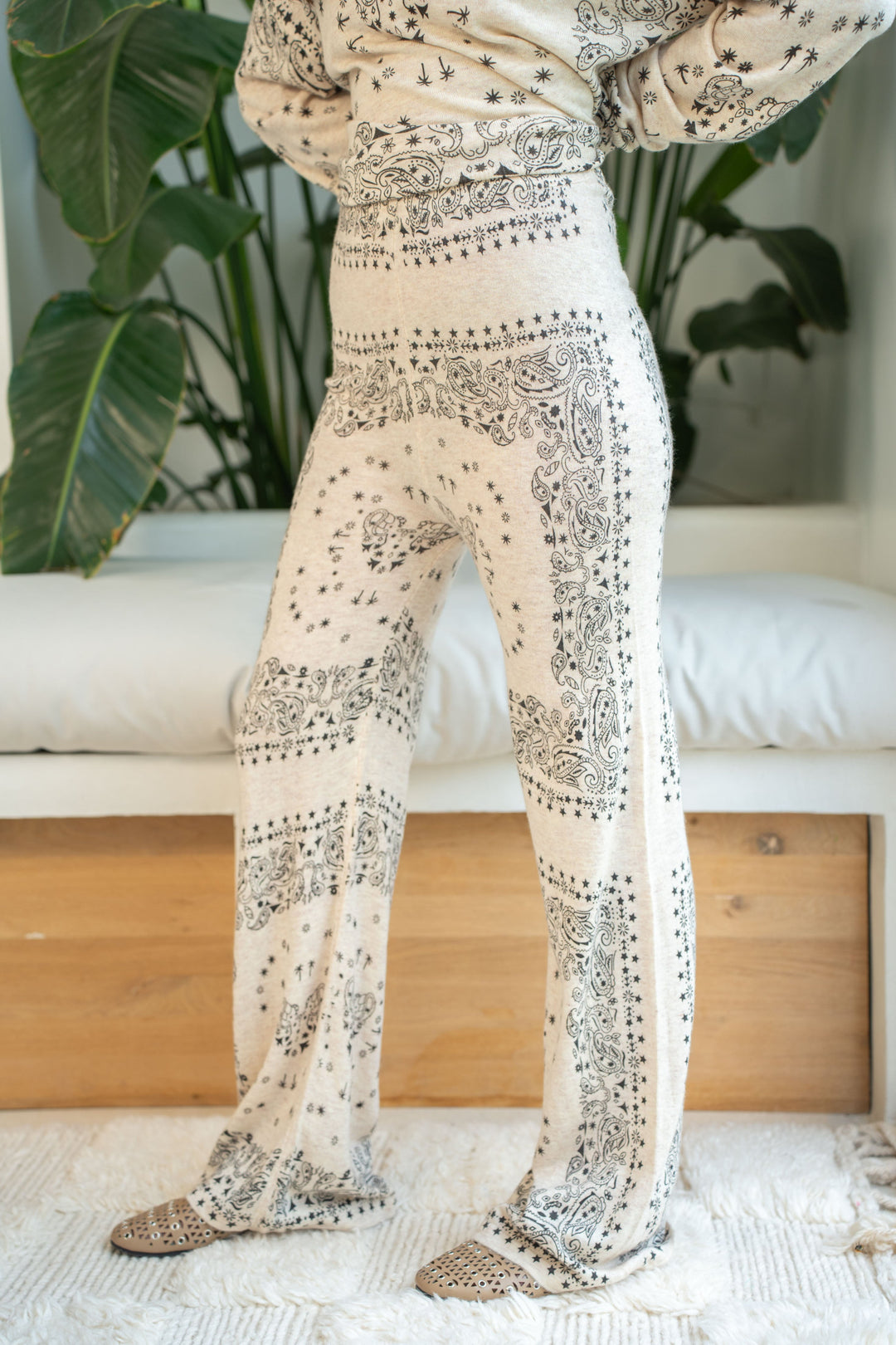 Pantalon en maille imprimé bandana Kaicy Pantalons