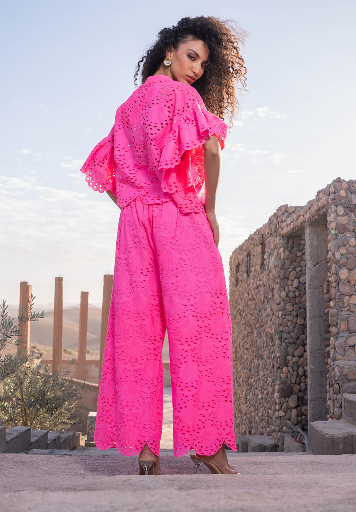 Pantalon fluide broderie Ely - Pantalons