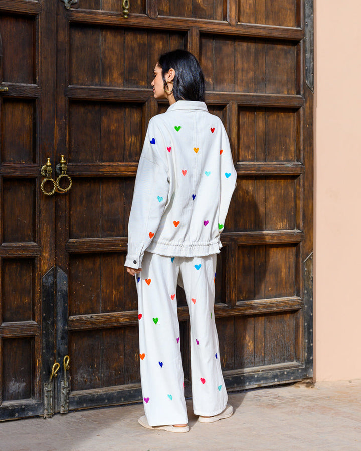 Pantalon fluide imprimé cœurs Remo - Pantalons