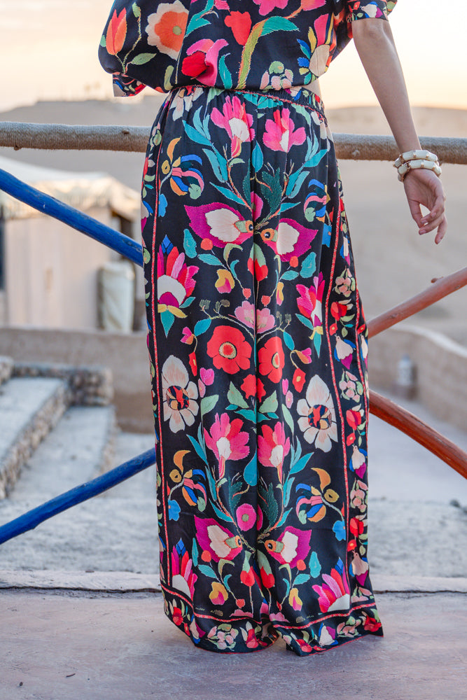 Pantalon imprimé floral Solar - Pantalons